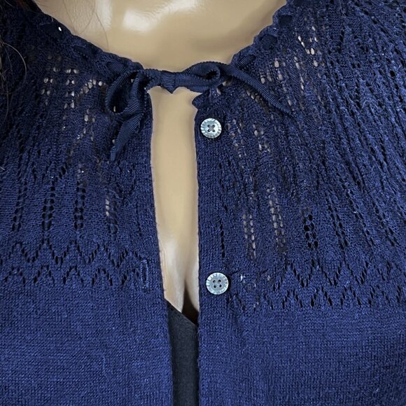 Polo Ralph Lauren Vintage Pointelle-Knit Mother of Pearl Button Cardigan Size L - Picture 3 of 11